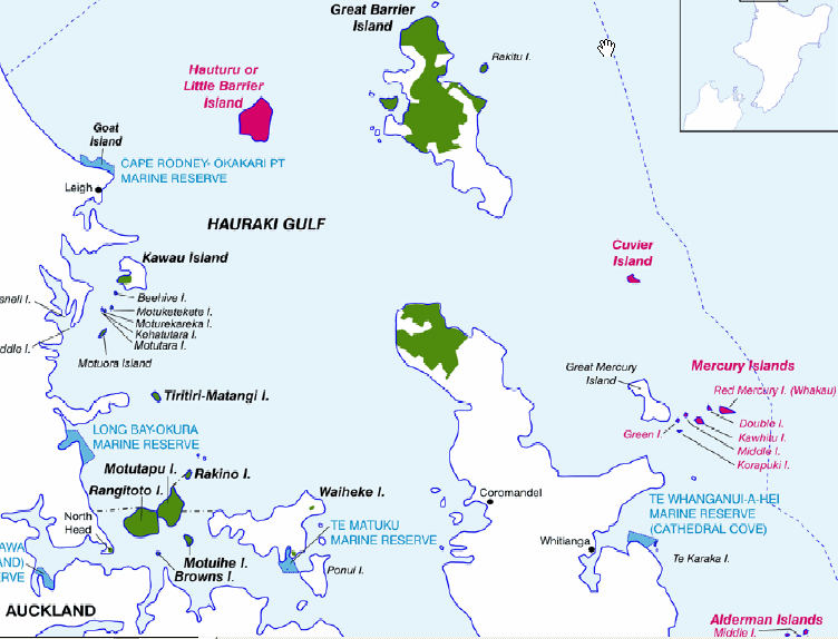 Map of Hauraki Gulf